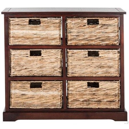 Safavieh Keenan 6 Basket Storage Chest- Cherry - 29.5 x 13.4 x 32.1 in. AMH5740C